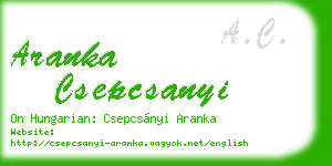 aranka csepcsanyi business card
